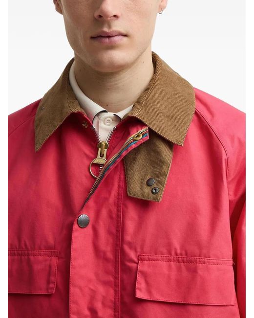 Barbour Red X Paul Smith Contrast-Collar Jacket for men