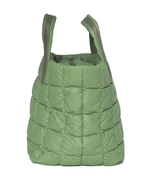 VEE COLLECTIVE Green Quilted Top-Handles Tote Bag