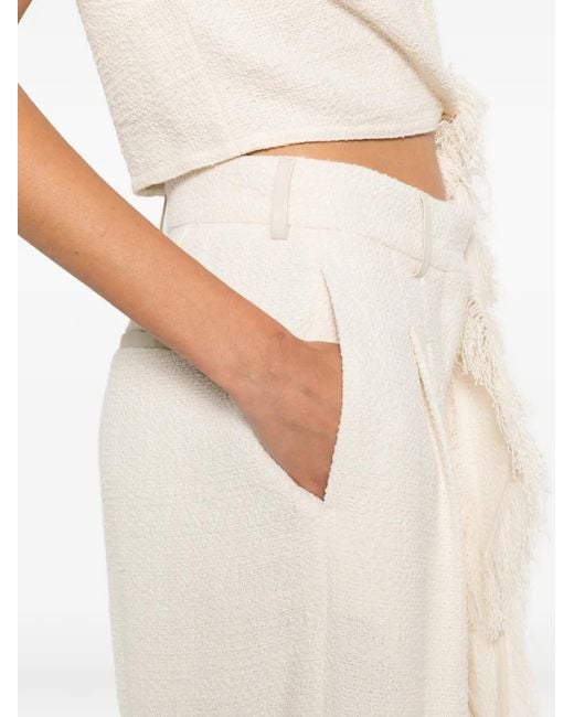 Nanushka White Seka Tapered-Leg Tailored Trousers