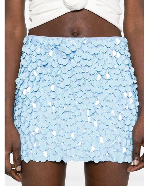 P.A.R.O.S.H. Blue Sequined Mini Skirt