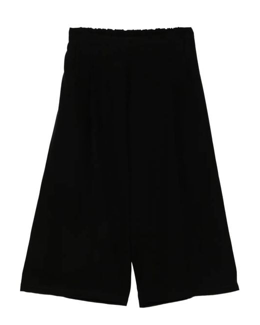 Yohji Yamamoto Black Cropped-Hose Aus Satin