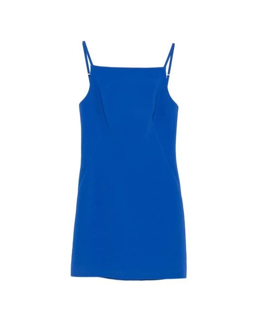 Givenchy Blue Square-Neck Spaghetti-Strap Mini Dress