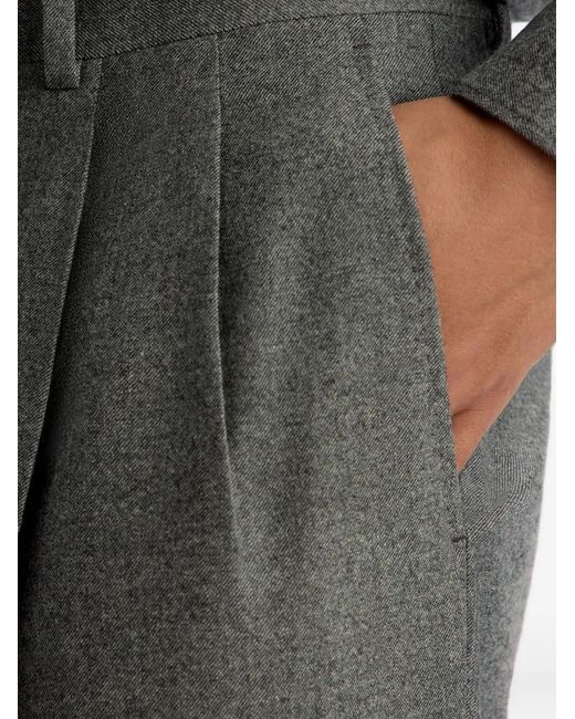 12 STOREEZ Gray Drago Pleated Trousers for men