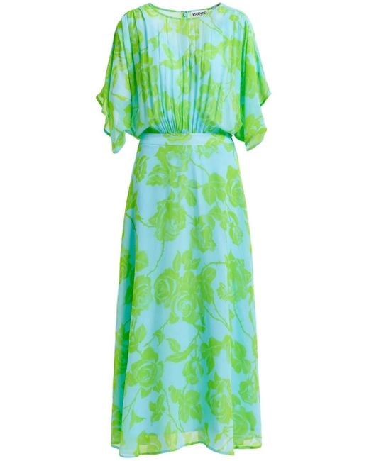Essentiel Antwerp Green Hikart Midi Dress