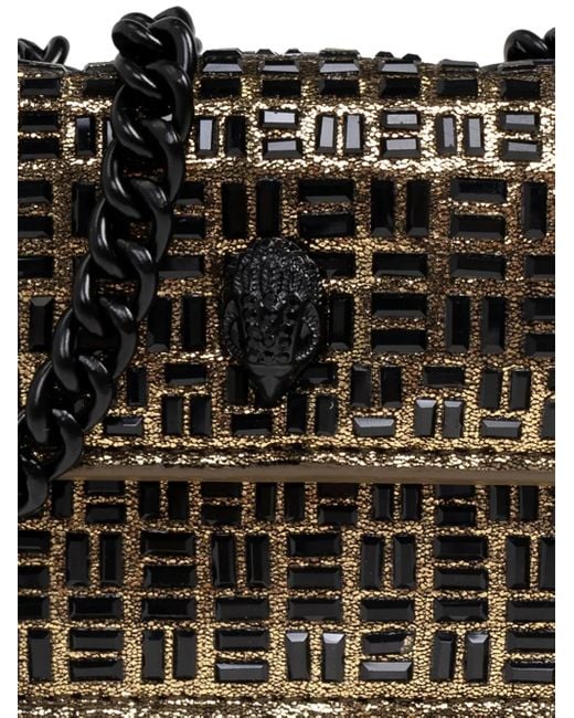 Kurt Geiger Black Crystal-Embellished Chain-Strap Mini Bag