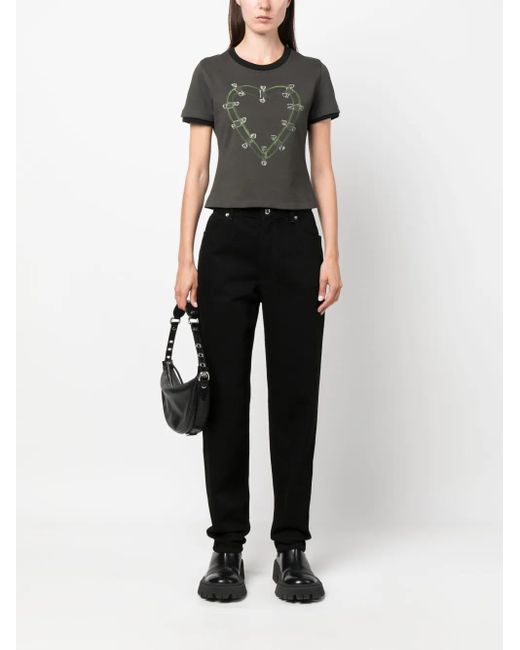 Eckhaus Latta Black Mid-Rise Straight-Leg Jeans