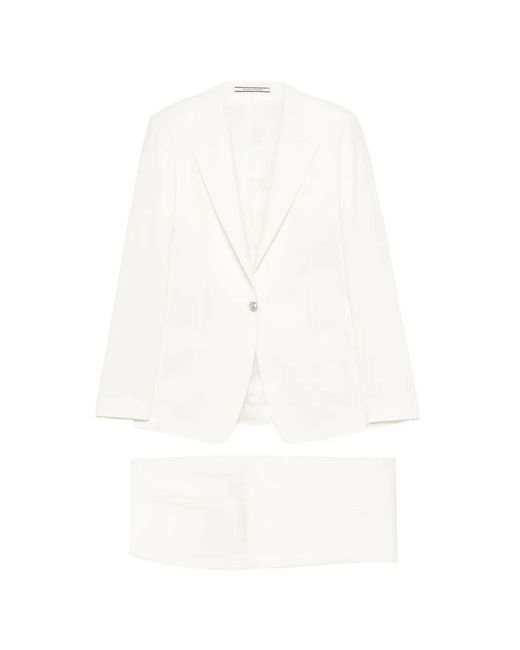 Tagliatore White Anzug Mit Steigendem Revers