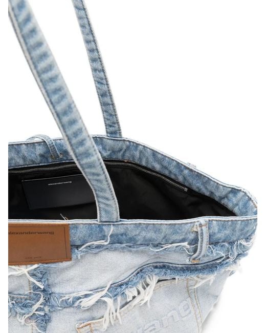 Alexander Wang Blue Deconstructed Denim Tote Bag