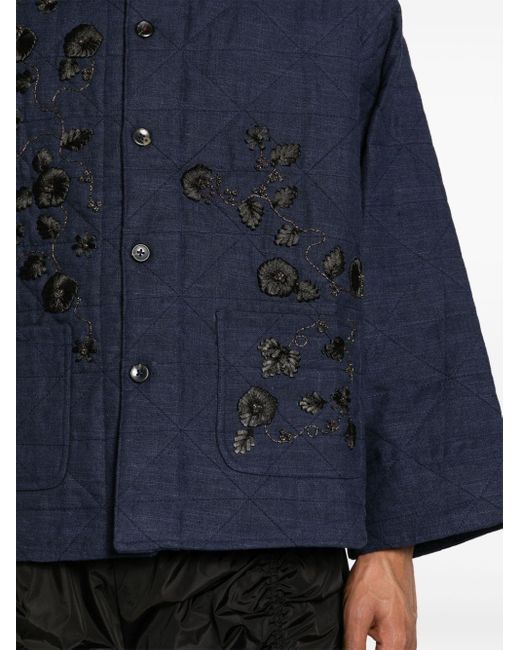 BAZISZT Blue Swan Drop-shoulder Shirt Jacket for men