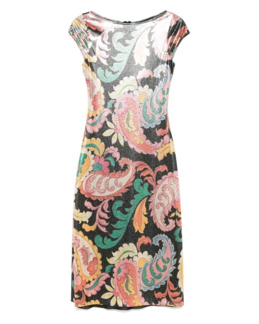 Robe Mi-Longue À Motif Cachemire Etro en coloris White