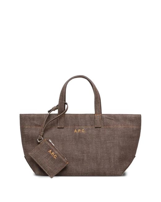 A.P.C. Brown Small Drummer Tote Bag
