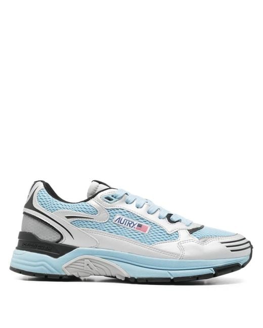 Autry Blue Logo Patch Sneakers for men
