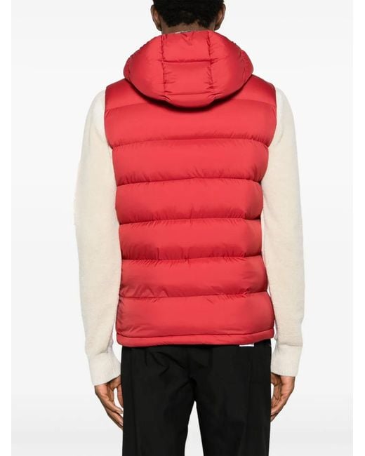 Herno Red Gefütterte Weste Mit Logo-Patch