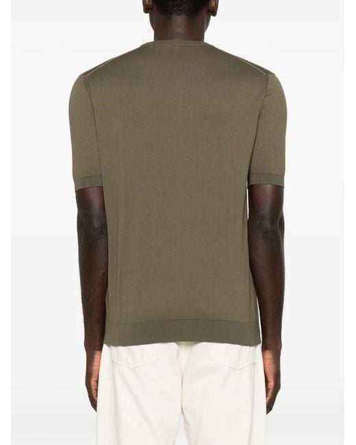 Fedeli Green Crew-Neck T-Shirt for men