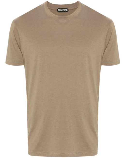 Tom Ford Jersey-T-Shirt mit Rundhalsausschnitt in Natural für Herren