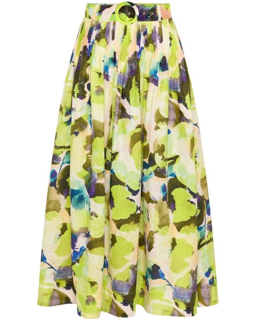 Nicholas Yellow Amabelle Abstract-pattern Print Skirt