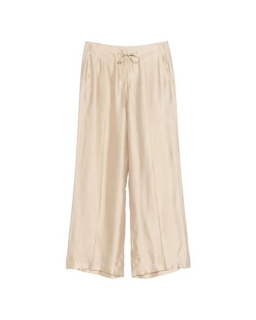 Luisa Cerano Natural Drawstring Palazzo Pants