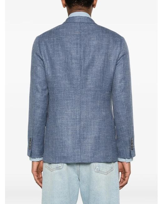 Brunello Cucinelli Blue Single-Breasted Blazer for men