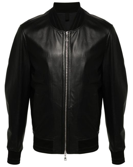 Justin leather jacket di Tagliatore in Black da Uomo