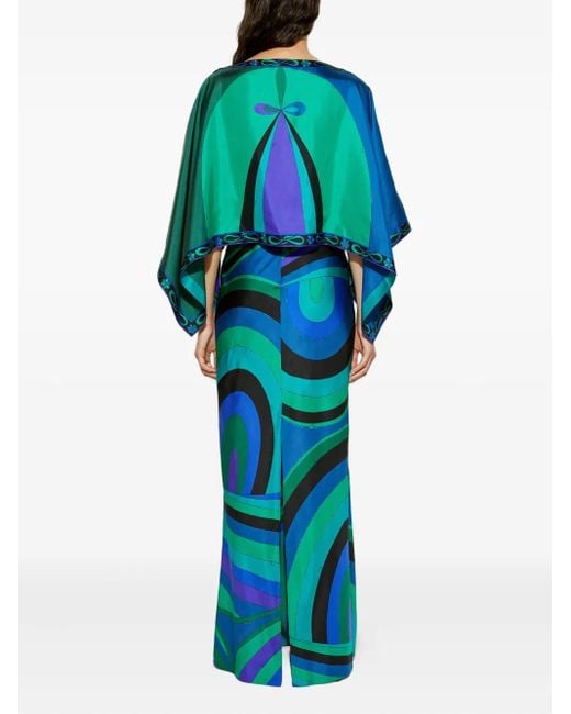 Robe-Caftan À Imprimé Graphique Emilio Pucci en coloris Green