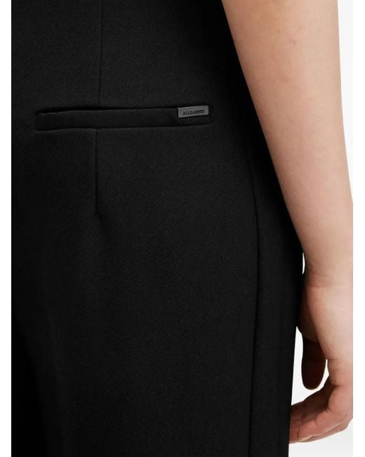 AllSaints Black Pleat-Detail Trousers