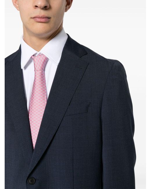 Boss Blue Virgin-wool Single-breasted Suit for men