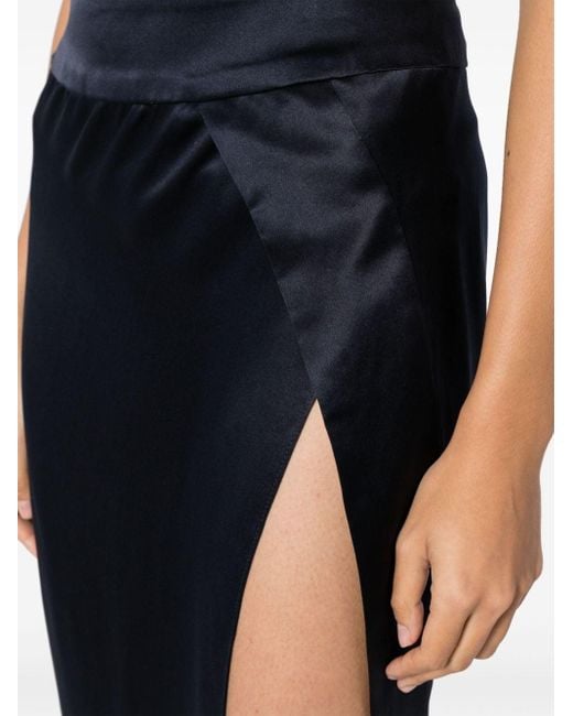 Michelle Mason Blue Silk Wrap Skirt