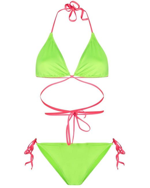 Noire Swimwear Tanning Wrap-style Bikini in Green | Lyst Canada
