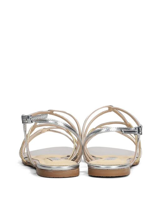 Werner White Metallic-Effect Sandals