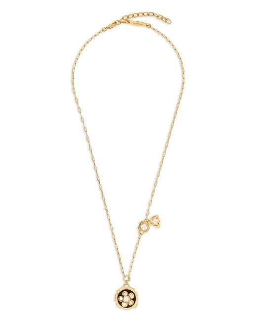 Ferragamo Metallic Flower Pendant Necklace