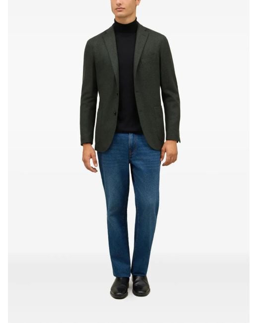 Boglioli Green Patch-Pocket Buttoned Blazer for men