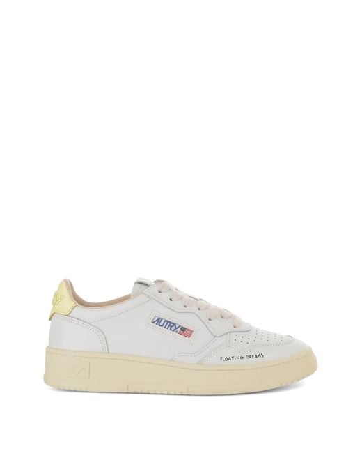 Autry White Medalist Leather Sneakers