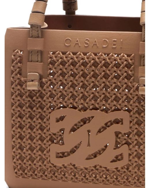 Casadei Brown 3D Tote Bag
