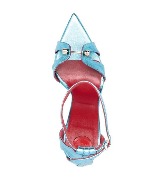 HARDOT Blue 100Mm Bar-Detail Sandals