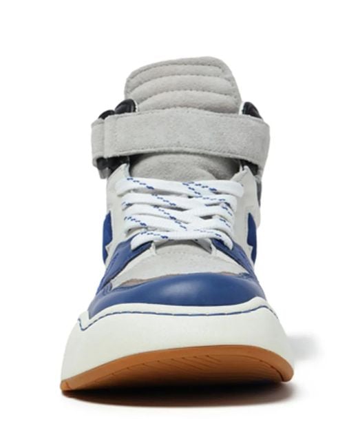 Adererror Blue Panelled Touch-Strap High-Top Sneakers