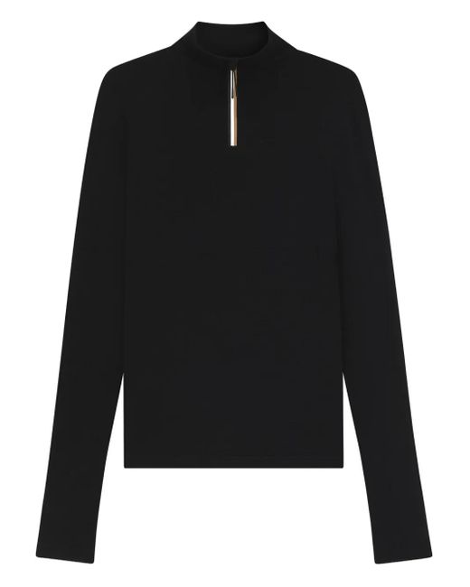 Boss Black Turtleneck Half-Zip Sweater for men