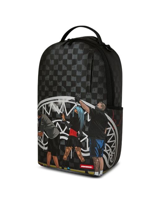 Sprayground Black Midnight Mural Backpack for men