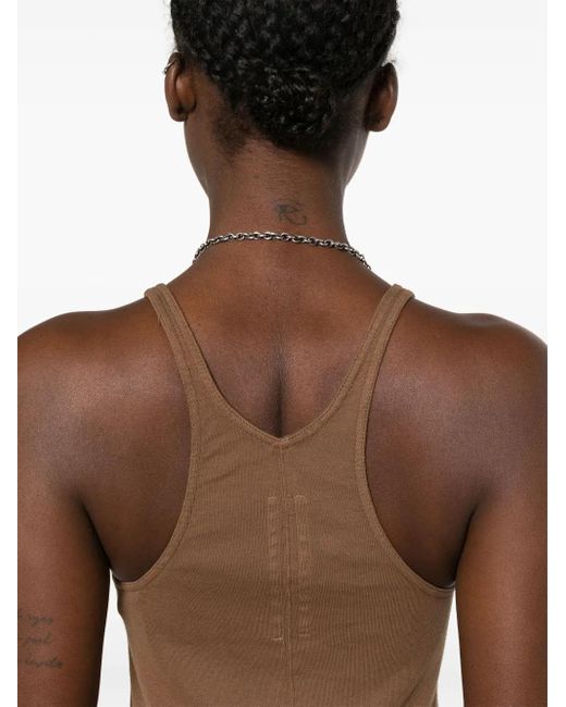 Rick Owens Natural Racerback Organic Cotton Tank Top