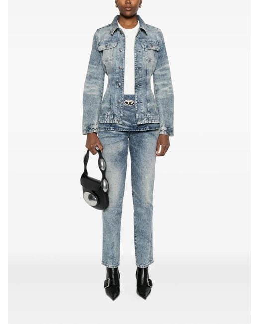 DIESEL Blue Overlapping-Detail Jeans