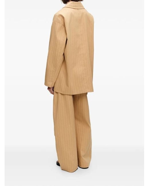 Bimba Y Lola Natural Pinstripe Blazer