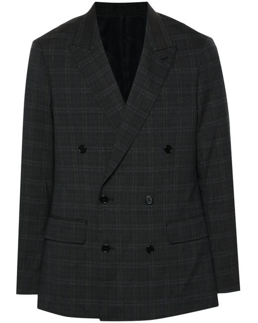 AllSaints Black Spica Checked Blazer for men