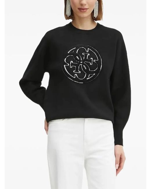 Guess Black Pullover mit Logo-Stickerei