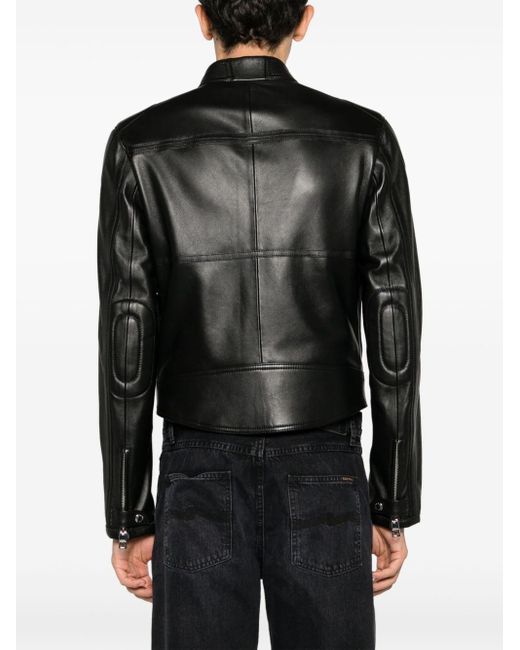 Dolce & Gabbana Black Zip-up Leather Biker Jacket for men