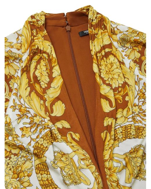 Versace Yellow Baroque-Print Long-Sleeve Blouse