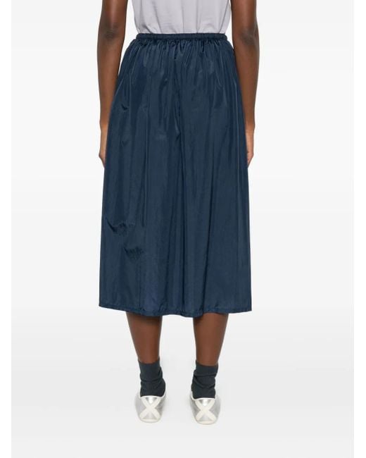 6397 Blue Drawstring Midi Skirt