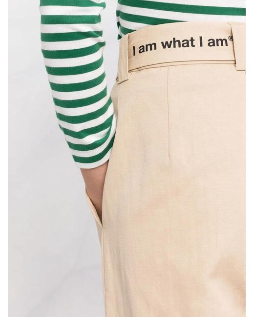 MSGM Blue Belted Straight-Leg Trousers