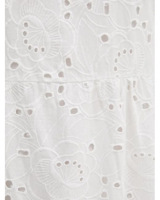 GAUDI White Sangallo Floral Sleeveless Maxi Dress