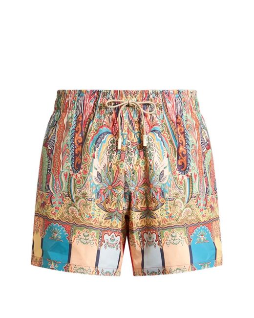 Etro White Short De Bain À Fleurs for men