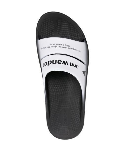 And Wander White Ooahh Logo-Print Slides