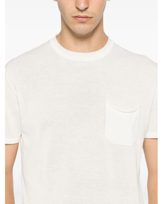 VELA SHOP White T-Shirt À Poche Poitrine for men